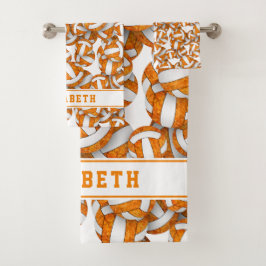 Meisjes volleyballen patroon gepersonaliseerd sina bad handdoek