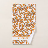 Meisjes volleyballen patroon gepersonaliseerd sina bad handdoek (Handdoek)