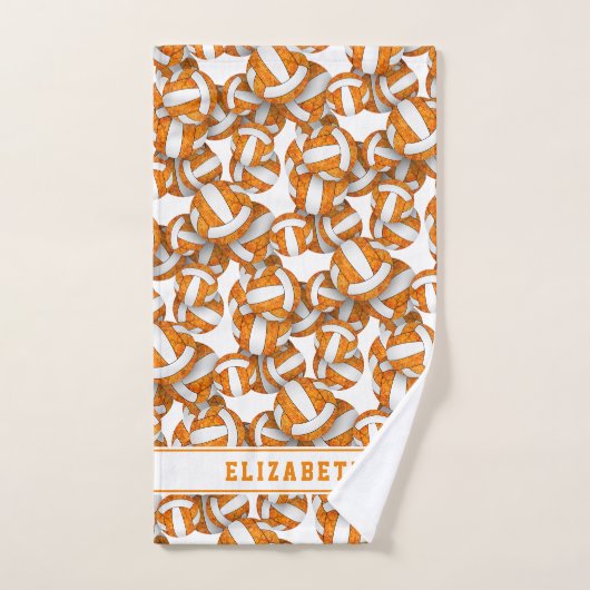 Meisjes volleyballen patroon gepersonaliseerd sina bad handdoek (Handdoek)