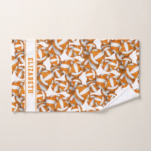 Meisjes volleyballen patroon gepersonaliseerd sina bad handdoek (Handdoek)