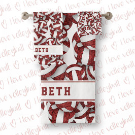 Meisjes volleyballen patroon gepersonaliseerde kas bad handdoek