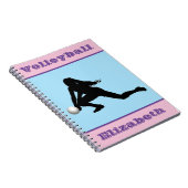 Meisjes Volleybalroze, blauw, Paars Notitieboek (Rechterzijde)