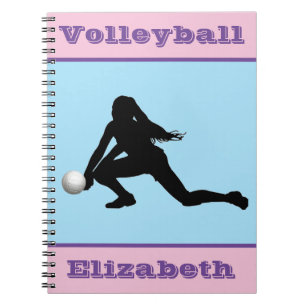 Meisjes Volleybalroze, blauw, Paars Notitieboek