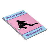 Meisjes Volleybalroze, blauw, Paars Notitieboek (Rechterzijde)