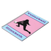 Meisjes Volleybalroze, blauw, Paars Notitieboek (Linkerzijde)