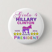 Meisjes voor Hillary Clinton President Ronde Button 5,7 Cm (Voorkant)