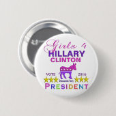 Meisjes voor Hillary Clinton President Ronde Button 5,7 Cm (Voorkant /achterkant)