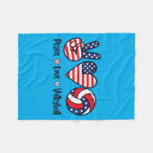 Meisjes Vrede Liefde Volleybal 4 juli Amerikaans Fleece Deken (Voorkant (Horizontaal))