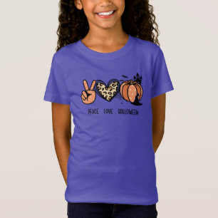 Meisjes vredesliefde & halloween t-shirt