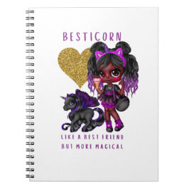 Meisjes Vriend Geschenk Zwarte Eenhoorn Besticorn  Notitieboek