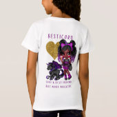 Meisjes Vriend Geschenk Zwarte Eenhoorn Besticorn  T-shirt (Achterkant)