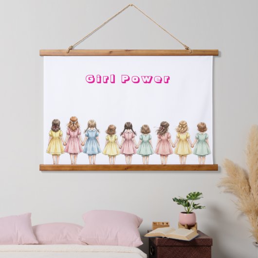 Meisjes Vrienden  Hangend Wandkleed (Slaapkamer)