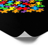 Meisjes Vrouwen Autisme Bewustzijn Hart Puzzel Stu Poster (Hoek)