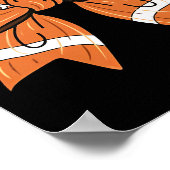 Meisjes Vrouwen Coquette Bow Amerikaanse Voetbal T Poster (Hoek)