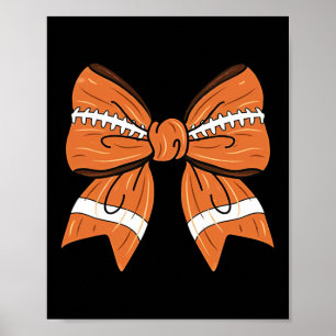 Meisjes Vrouwen Coquette Bow Amerikaanse Voetbal T Poster