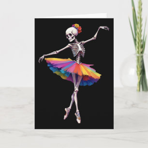 Meisjes Vrouwen Halloween Dansend Skelet Regenboog Kaart
