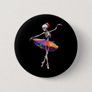 Meisjes Vrouwen Halloween Dansend Skelet Regenboog Ronde Button 5,7 Cm