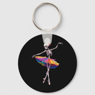 Meisjes Vrouwen Halloween Dansend Skelet Regenboog Sleutelhanger