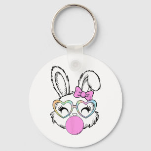 Meisjes Vrouwen Konijn Bunny Gezicht Roze Coquette Sleutelhanger