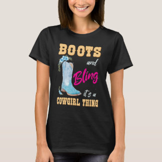 Meisjes Vrouwen Laarzen & Bling Het Is Een Cowgirl T-shirt