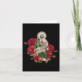 Meisjes Vrouwen Rode Rozen San Judas Tadeo Met Vla Kaart (Voorkant)