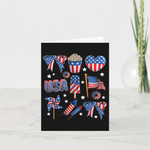 Meisjes VS Vlag Vuurwerk Bows Patriottische 4th of Kaart