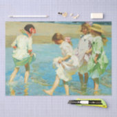 Meisjes Wandelen in Water aan de Kust Tissuepapier (Craft)