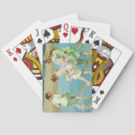 Meisjes Wandelen in Water bij de kust bij een stra Pokerkaarten