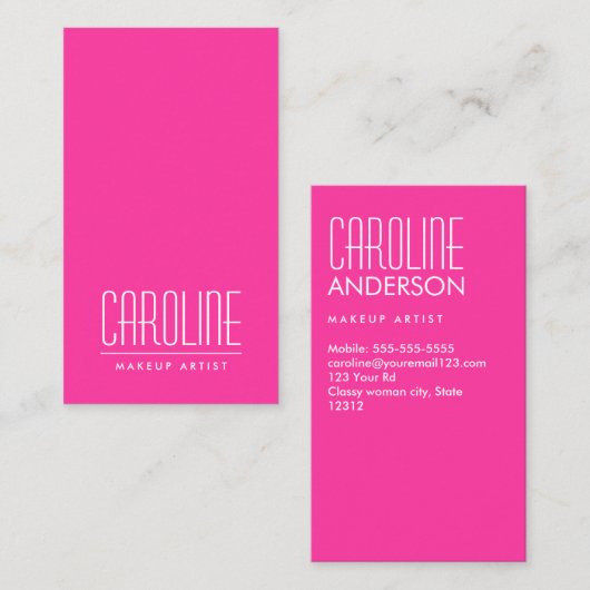 Meisjes warm roze mode persoonlijk profiel of visitekaartje (Voorkant / Achterkant)