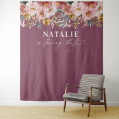 Meisjes waterverf 30e verjaardag paars chic wandkleed (In situ)