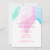 Meisjes Waterverf Ballon Verjaardagsfeest Uitnodig Kaart (Voorkant)