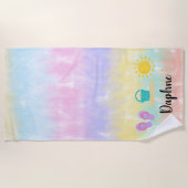 Meisjes Waterverf Beach Trio Tie Dye Beach Strandlaken (Voorkant)