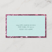 Meisjes Waterverf Blauwgroen Fuchsia Roze floral G Visitekaartje (Achterkant)