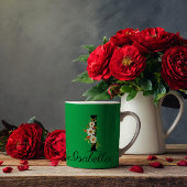 Meisjes waterverf botanische groene initiaal Mok