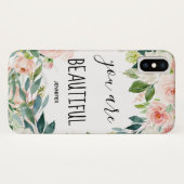 Meisjes Waterverf Botanische naam Case-Mate iPhone Case (Achterkant (horizontaal))