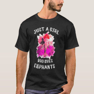 Meisjes Waterverf Elephant, gewoon een meisje dat  T-shirt