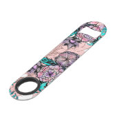 Meisjes Waterverf en Roos Gold Floral Illustration Speed Flessenopener (Achterkant Gekanteld)