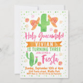 Meisjes Waterverf Fiesta Verjaardagsuitnodiging Kaart (Voorkant)