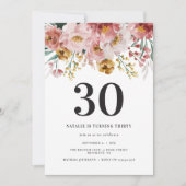 Meisjes waterverf floral 30ste verjaardag roze chi (Voorkant)