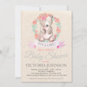 Meisjes Waterverf Floral Baby Baby shower Kaart (Voorkant)