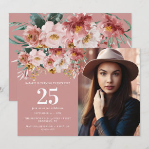 Meisjes waterverf floral editable age foto