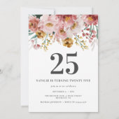 Meisjes waterverf floral editable age foto (Achterkant)