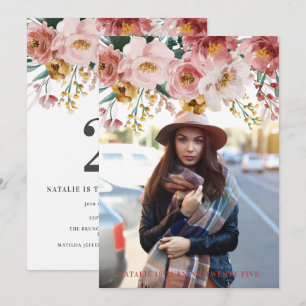 Meisjes waterverf floral editable age foto