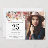 Meisjes waterverf floral editable age foto (Voorkant)