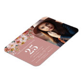 Meisjes waterverf floral editable age foto magneet (Linkerzijde)