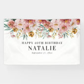 Meisjes waterverf floral editable age spandoek (Horizontaal)