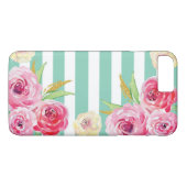 Meisjes Waterverf Floral Pattern iPhone 8/7 Hoesje (Achterkant (Horizontaal))