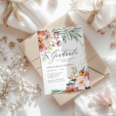 Meisjes waterverf florale botanische roze afstuder