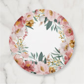 Meisjes waterverf florale verjaardag roze chic bedankjes labels (Achterkant)