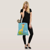 Meisjes Waterverf Giraffe Gepersonaliseerd Blauw D Tote Bag (Op model)